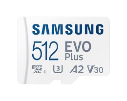 Samsung | microSD Card | EVO PLUS | 512 GB | MicroSDXC | Flash memory class 10 | SD adapter
