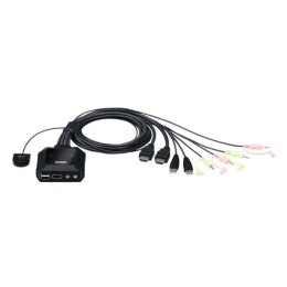 Aten | 2-Port USB 4K HDMI Cable KVM Switch with Remote Port Selector | CS22H-AT | Warranty month(s)