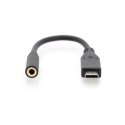 Digitus | USB-C to headphone jack adapter | Female | 24 pin USB-C | Mini-phone stereo 3.5 mm | Black | 0.2 m