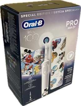 Oral-B | Vitality PRO Kids Disney 100 | Electric Toothbrush with Travel Case | Rechargeable | For kids | Number of brush heads i
