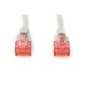 Digitus | Patch cord | CAT 6 U-UTP Slim patch cord | 2 m | Grey | Modular RJ45 (8/8) plug | Transparent red coloured connector 