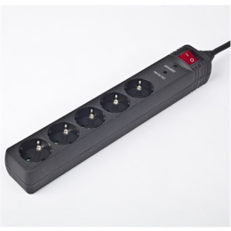Gembird SPG5-C-10 - surge protector | Output Connector Qty 5 | 3 m | Black