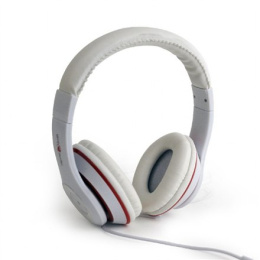 Gembird MHS-LAX-W Stereofoniczny zestaw słuchawkowy "Los Angeles" przewodowy, nauszny, mikrofon, biały, 3,5 mm, biały