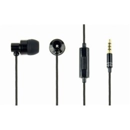 Gembird Metalowe słuchawki z mikrofonem "Paris" 3,5 mm, Czarne, Wbudowany mikrofon