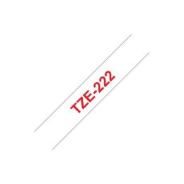 Brother TZe-222 Laminated Tape Red on White, TZe, 8 m, 9 mm