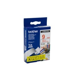 Brother TZe-222 Laminated Tape Red on White, TZe, 8 m, 9 mm