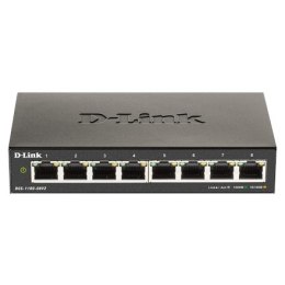 D-Link Smart Gigabit Ethernet Switch DGS-110-08V2 Zarządzany, Desktop, Typ zasilania zewnętrzny, Porty Ethernet LAN (RJ-45) 8