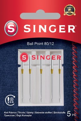 Singer Ball Point Needle 80/12 5PK do dzianin