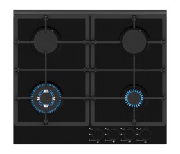 Simfer Hob H6 401 TGRSP Gas on glass, Number of burners/cooking zones 4, Mechanical, Black