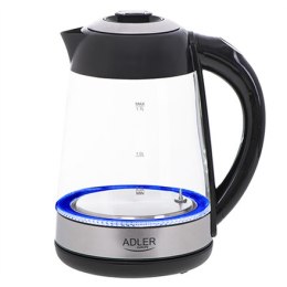 Adler Kettle AD 1285 Electric, 2200 W, 1.7 L, Glass/Stainless steel, 360° rotational base, Grey