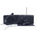 Gembird | 4-in-1 Multimedia office set | KBS-UO4-01 | Keyboard, Mouse, Pad and Headset Set | Wired | Mouse included | US | Black