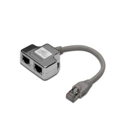 Digitus CAT 5e patch cable adapter, 2x CAT 5e, shielded 	DN-93904 Black, RJ45 socket to RJ45 plug, 0.19 m