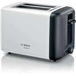 Bosch DesignLine Compact Toster TAT3P421 Moc 970 W, Ilość gniazd 2, Materiał obudowy Stal nierdzewna, Biały