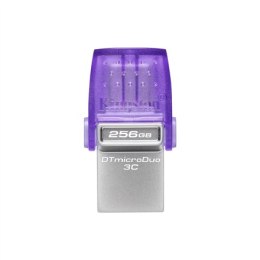 Kingston DataTraveler DT Micro Duo 3C 256 GB, USB Typ-C i Typ-A, fioletowy.