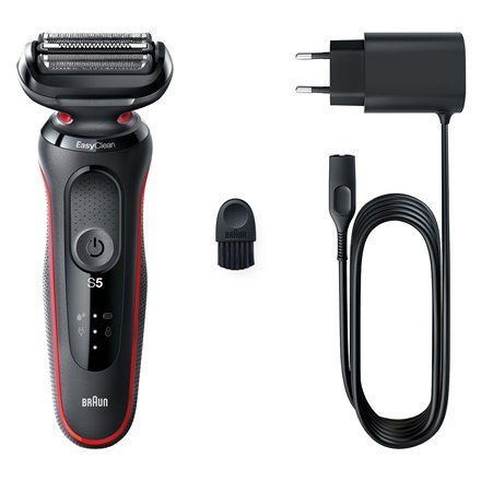Braun | Shaver | 51-R1000s | Operating time (max) 50 min | Wet & Dry | Black/Red