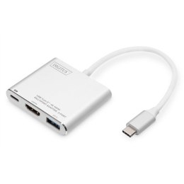 Wieloportowa przejściówka HDMI Digitus USB Type-C DA-70838-1 0,20 m, USB Type-C