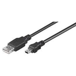Goobay 50767 Kabel USB 2.0 Hi-Speed, czarny, 1,8 m Goobay Czarny kabel USB 4-pinowy USB Typ A Mini-USB Typ B Męski Męski