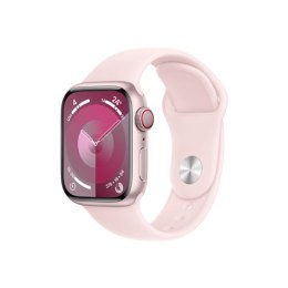 Apple Series 9 (GPS + Cellular) Inteligentny zegarek 4G Aluminium w 100% z recyklingu Jasnoróżowy 41 mm Odbiornik Apple Pay GPS/