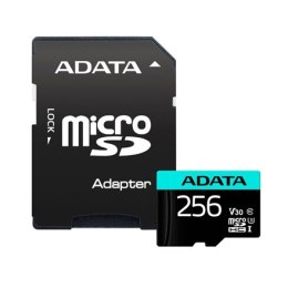 ADATA | Premier Pro | UHS-I U3 | 256 GB | mikro-SDXC | Klasa pamięci flash 10 | z adapterem