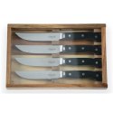 Stoneline 22508 Stainless Steel Steak Knives Set with Pakka Wooden Handle, Sharpener, Wooden Box, 4 pcs | Stoneline
