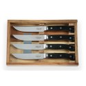 Stoneline 22508 Stainless Steel Steak Knives Set with Pakka Wooden Handle, Sharpener, Wooden Box, 4 pcs | Stoneline
