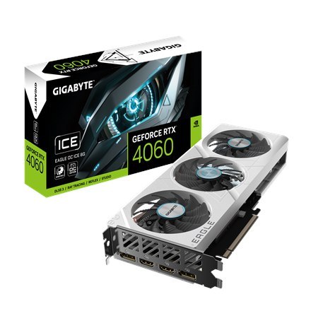 Gigabyte GV-N4060EAGLEOC ICE-8GD | NVIDIA | 8 GB | GeForce RTX 4060 | GDDR6 | Taktowanie pamięci 2505 MHz