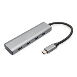 4-portowy koncentrator DIGITUS USB-C | Digitus | DIGITUS - koncentrator - 4 porty | DA-70246