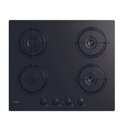 Candy CVW6BB Hob, Gas, Width 59,5 cm, 4 cooking zones, Mechanic control, Black