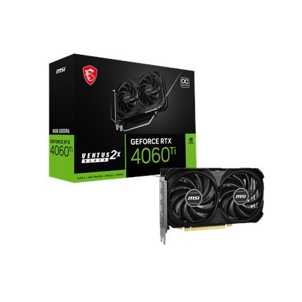 GeForce RTX 4060 Ti 8G VENTUS 2X BLACK E1 OC | NVIDIA | 8 GB | GeForce RTX 4060 Ti | GDDR6 | HDMI ports quantity 1 | PCI Express