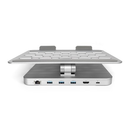 Desk Mount | Variable Notebook/Tablet Stand with 6-port USB-C Docking Station | Height adjustment | Maximum weight (capacity) 7.