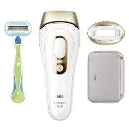 Braun Silk-expert Pro 5 Epilator | PL5052 | Żywotność żarówki (błyski) 400.000 | Liczba poziomów mocy 10 | Biały/złoty