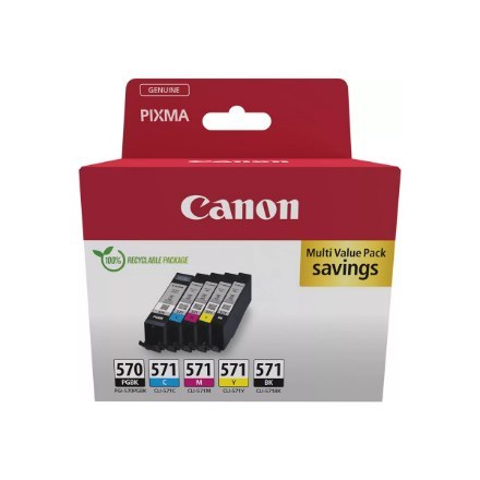 Canon | 570/CLI-571 PGBK/BK/C/M/Y Multi Pack | Black | Yellow | Cyan | Magenta | Pigmented black | Ink tank