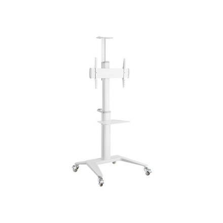 Gembird Aluminum TV floor stand with caster wheels, 37" - 70", white | Gembird