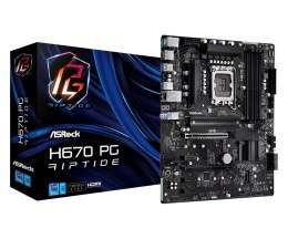 ASRock | H670 PG Riptide | Processor family Intel | Processor socket LGA1700 | DDR4 DIMM | Memory slots 4 | Supported hard disk 