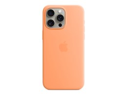 Apple | Silicone Case with MagSafe | Case with MagSafe | Apple | iPhone 15 Pro Max | Silicone | Orange Sorbet