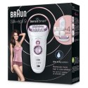 Depilator Braun Silk-épil 9 SensoSmart™ 9/700 | Czas pracy do 50 min | Liczba poziomów mocy 2 | Mokre i suche | Biały/fioletowy