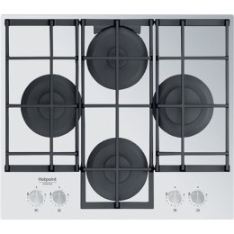 Hotpoint | HAGS 61F/WH | Hob | Gas on glass | Number of burners/cooking zones 4 | Rotary knobs | White