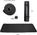 PROIRON Exercise Mat Black, Rubber Foam, 180 x 61 x 1.5 cm; Rolled up diameter: 15-20 cm