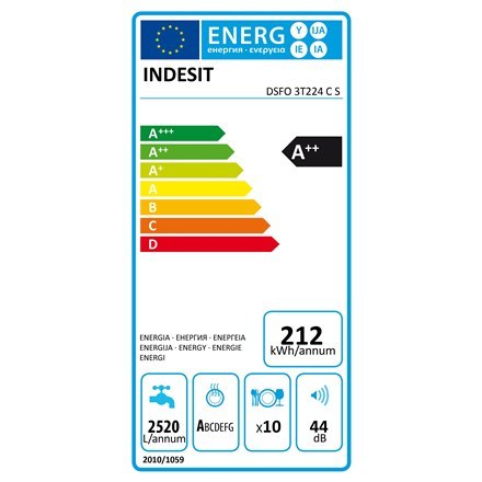 Indesit | Freestanding (can be integrated) | Dishwasher DSFO 3T224 C S | Width 45 cm | Height 85 cm | Class A++ | Silver