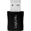 Logilink UA0299 USB 2.0 Adapter, Audio, USB-A/M to 3.5mm 4-Pin/F, black