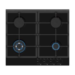 Simfer | H6 401 TGRSP | Hob | Gas on glass | Number of burners/cooking zones 4 | Rotary knobs | Black