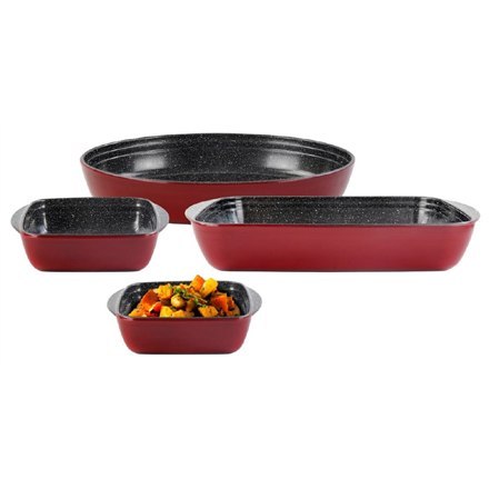 Stoneline | Yes | Casserole dish set of 4pcs | 21789 | 1+1+3+3.6 L | 20x17/35x24/39x24 cm | Borosilicate glass | Red | Dishwashe