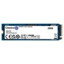 Kingston | SSD | NV2 | 250 GB | Format SSD M.2 2280 | Interfejs SSD PCIe 4.0 x4 NVMe | Prędkość odczytu 3000 MB/s | Prędkość zap