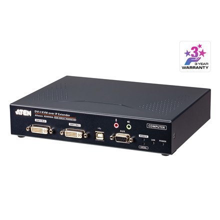 Aten | DVI-I Dual Display KVM over IP Extender Transmitter | KE6940AT | Gwarancja 36 miesięcy