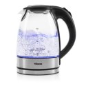 Tristar | Glass Kettle with LED | WK-3377 | Electric | 2200 W | 1.7 L | Glass | 360° rotational base | Black/Stainless Steel