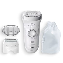 Braun | 9-705 Silk-épil 9 | Epilator | 2 Poziomy Mocy | Mokro i Suche | Biały