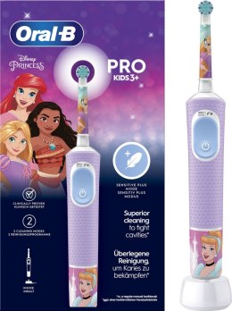 Szczoteczka Elektryczna Dla Dzieci Oral-B Vitality PRO Kids Princess z Ładowaniem | 1 Głowica | 2 Tryby Czyszczenia | Kolor Fiol