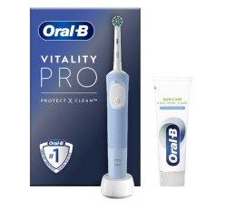 Szczoteczka elektryczna Oral-B Vitality Pro Protect X Clean + Pasta do zębów Rechargeable dla dorosłych, 1 szczoteczka + 3 tryby