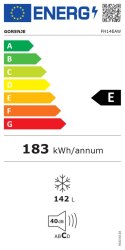 Gorenje Freezer FH14EAW, Energy efficiency class E, Chest, Free standing, Height 85.4 cm, Total net capacity 142 L, White