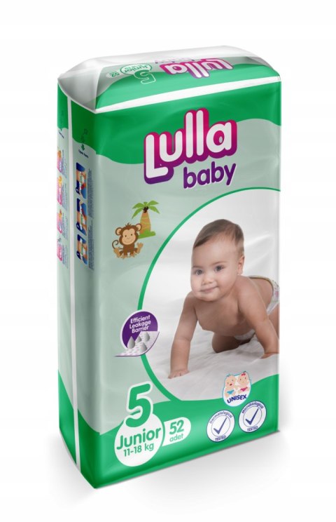 Lulla Baby Pieluszki Jednorazowe Rozmiar 5, 52 szt. JUMBO PACK